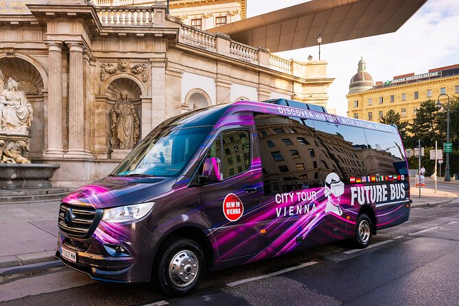 Future Bus Tours - Vienna's highlights bus tour with virtual reality - The second VR stop near the famous theatre and the Volksgarten vibe