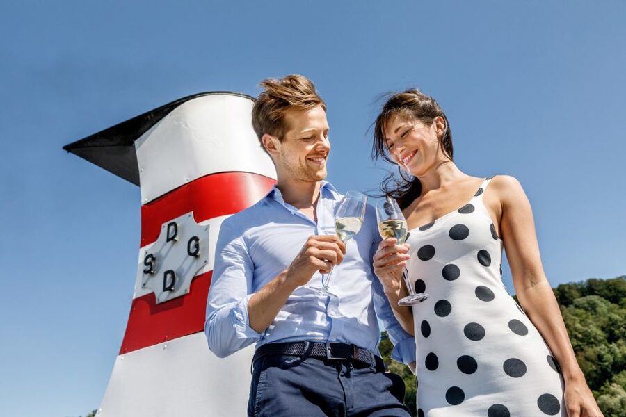 Krems: Wachau Valley River Cruise with 3-Course Meal - Schönbühel Palace and the vineyard terraces you spot on the move